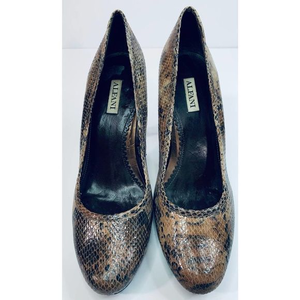 Alfani Womens Snakeskin Wood Heels Pump Size 7.5‎